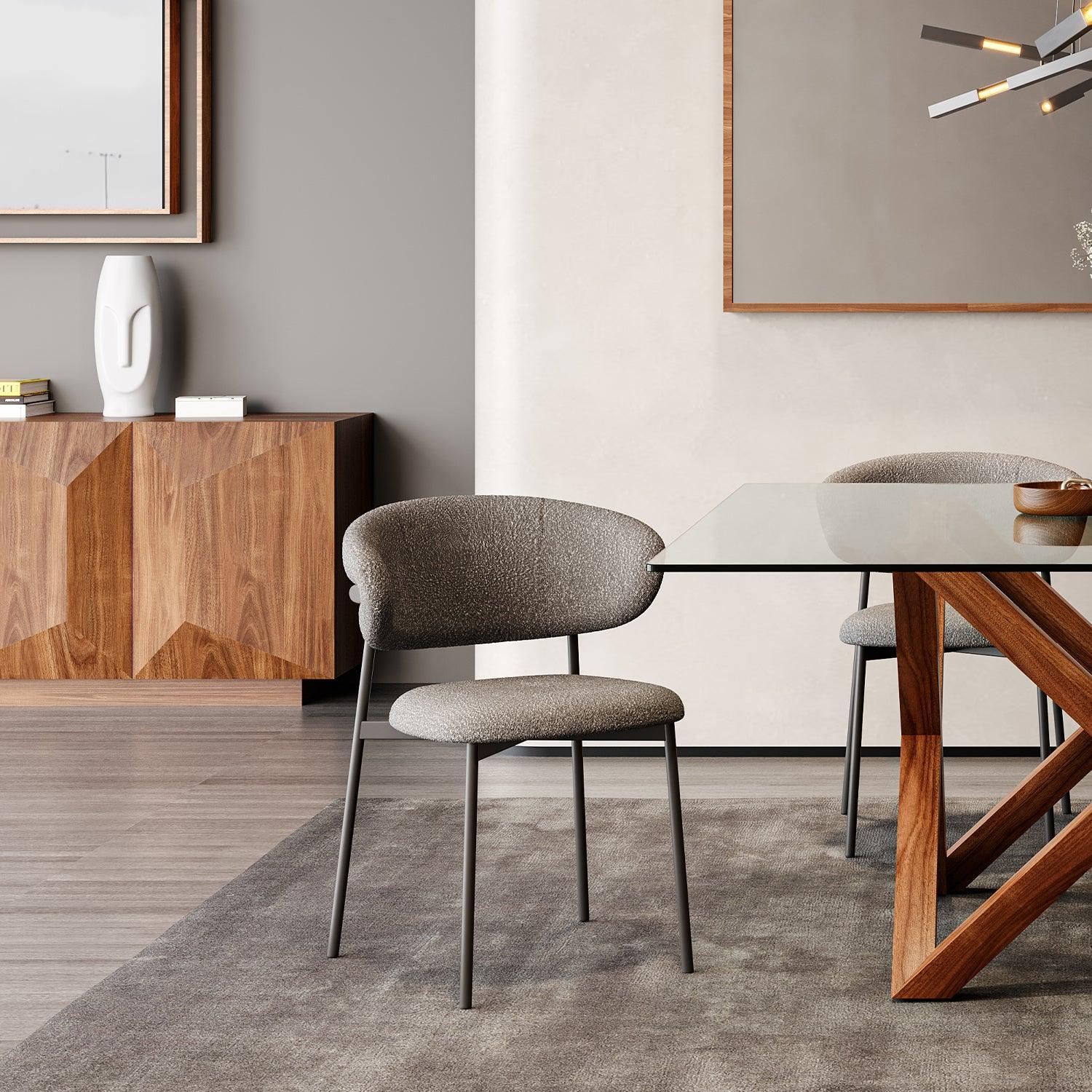 Zoya Dining Chair Gray Boucle - Image 4