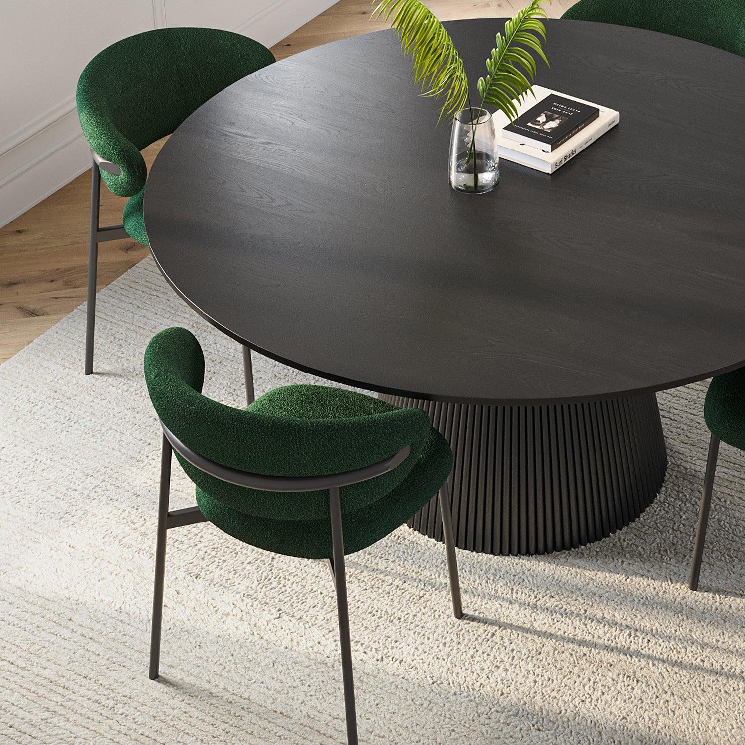 Zoya Dining Chair Green Boucle - Image 4